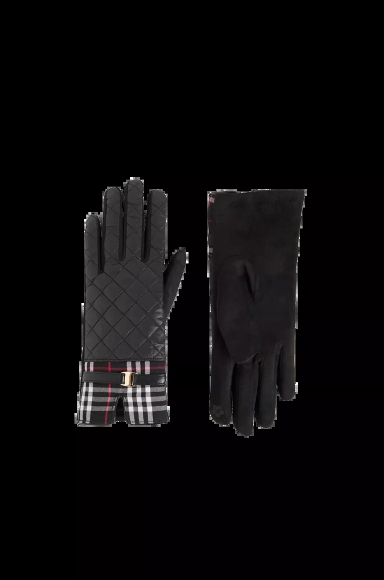 Plaid Puffer Touchscreen Gloves