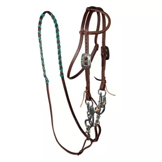 Pony Bridle Set – Brown with Turquoise