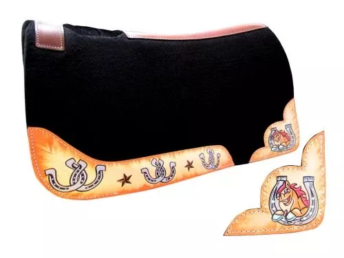PONY SIZE 24" x 24" Smiling horse felt pad