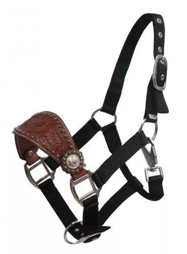 PONY SIZE FLORAL TOOLED BRONC NOSE HALTER