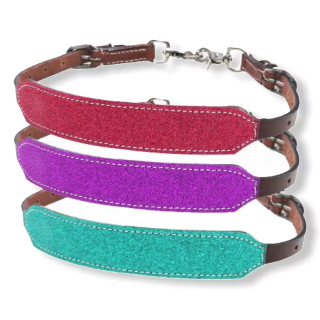 Pony Size Glitter overlay leather wither strap