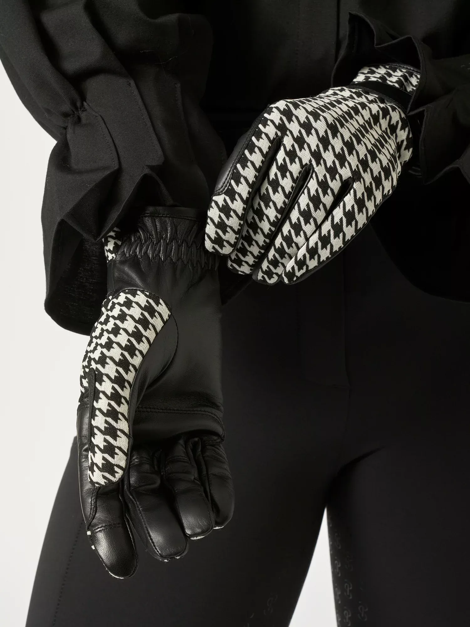 Ps Of Sweden Hannah Houndstooth Riding Gloves