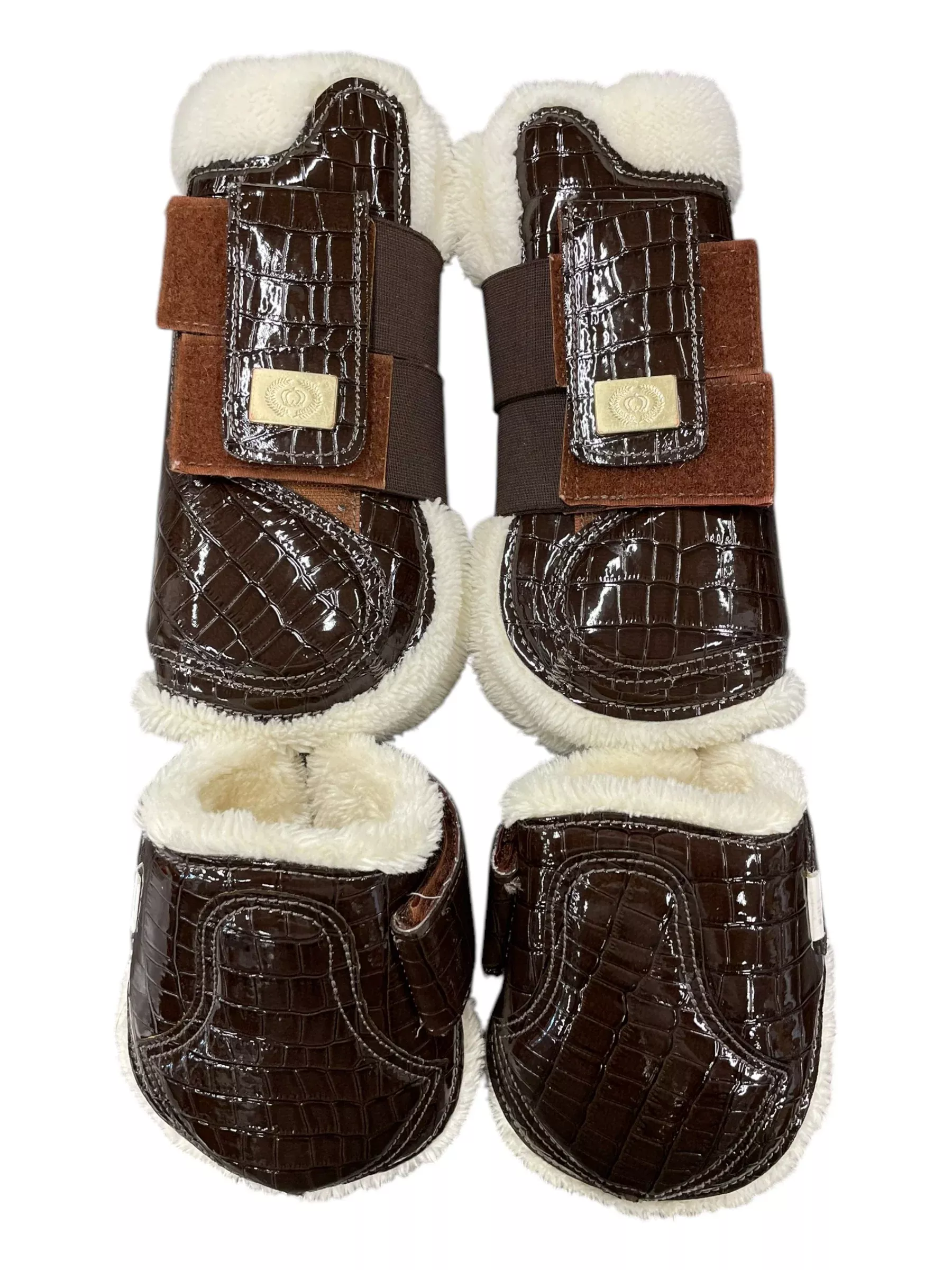 PS Of Sweden Open Fronts/Fetlocks - Brown Croc - F/S - USED