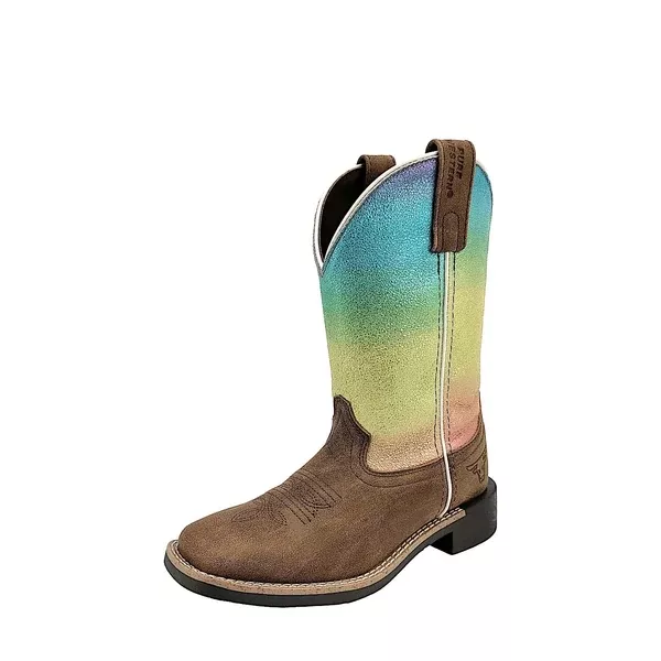 Pure Western Children's Maggie Boot - Bomber /Rainbow