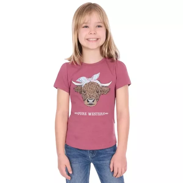 Pure Western Girls T-Shirt | Estelle | Raspberry