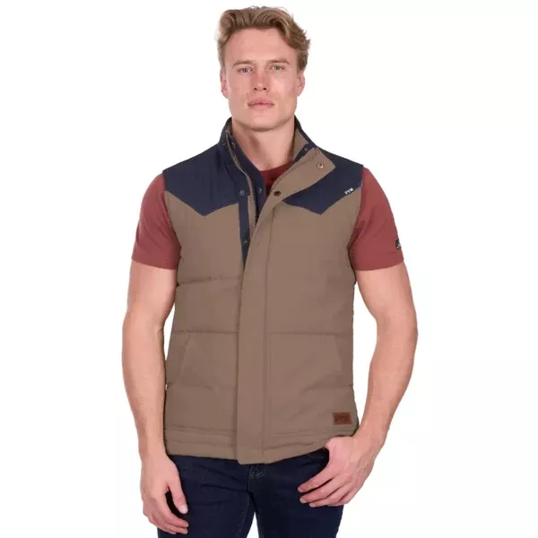 Pure Western Mens Vest | Jamie Reversible | Stone / Navy