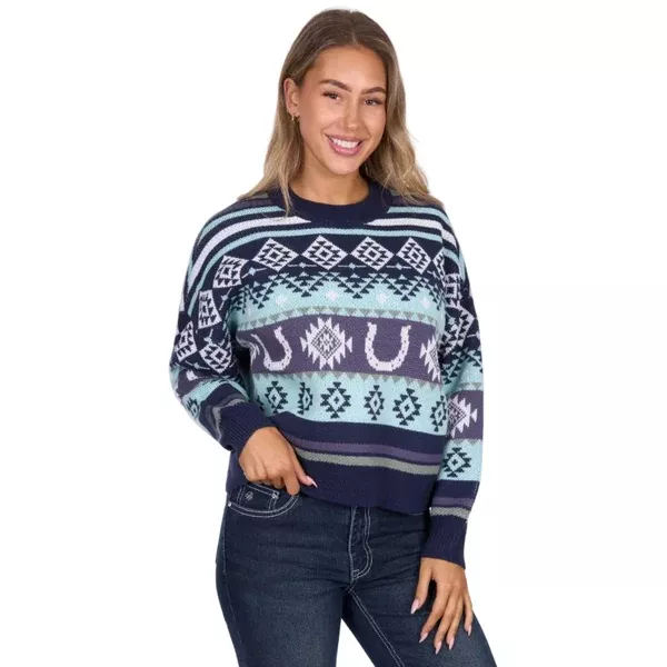 Pure Western Womens Jumper | Margo | Navy