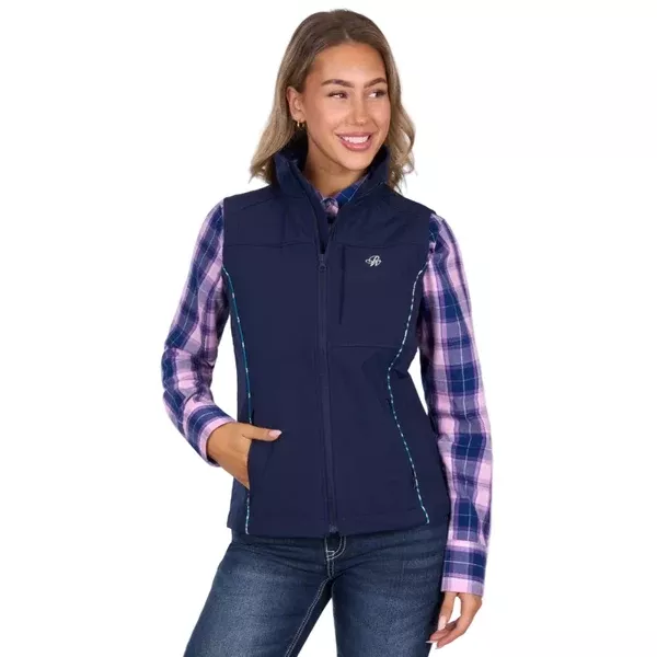 Pure Western Womens Vest | Corine Softshell | Navy