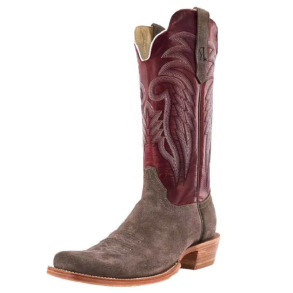 R. Watson Men's Charcoal Roughout Cutter Toe Boot