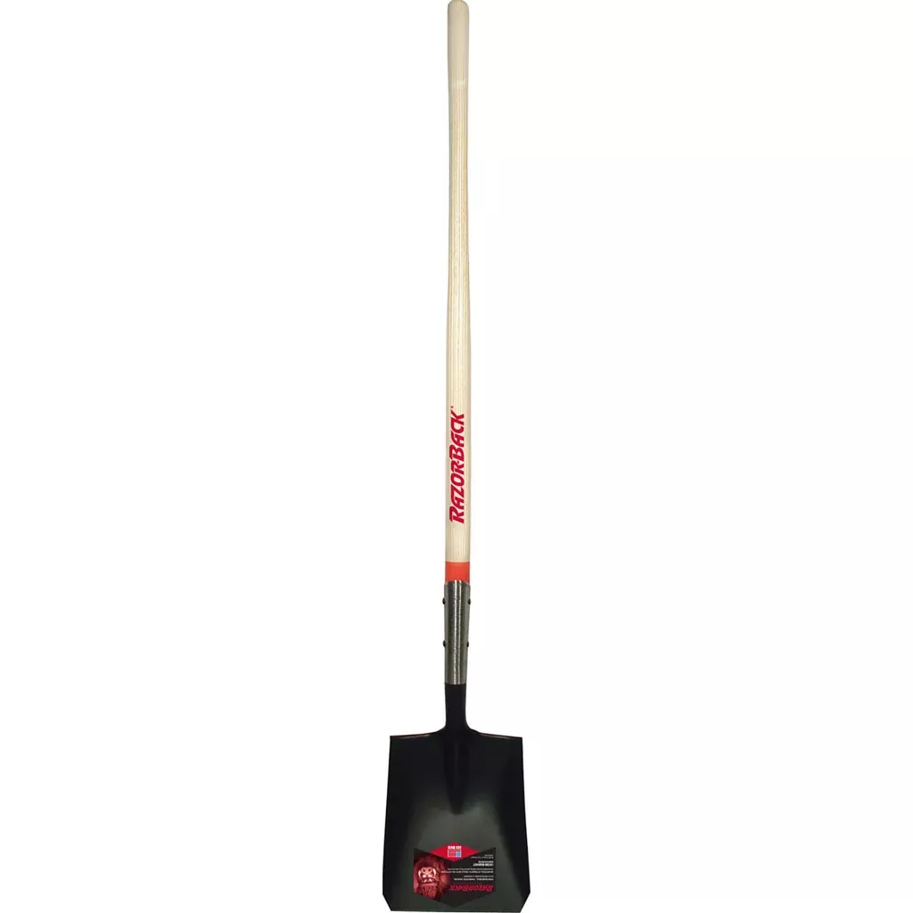Razor-Back Square Point Shovel with Tab Socket, 58 in