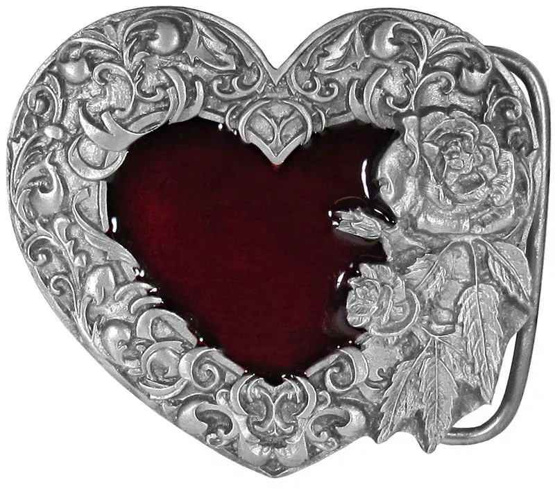 Red Enamel Heart Buckle E-22