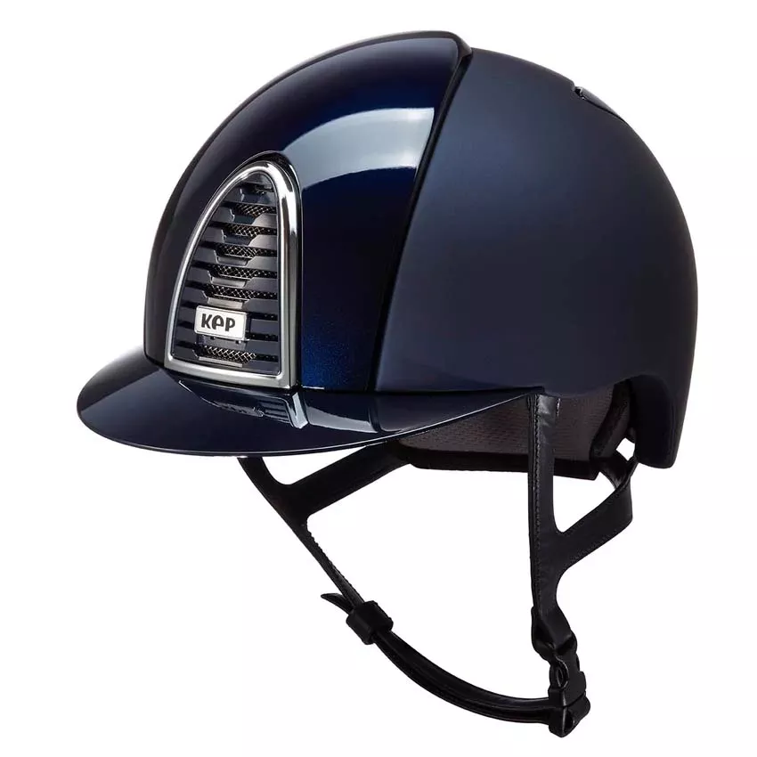 Riding Helmet Cromo 2.0 Textile Blue with Polish Blue Inserts