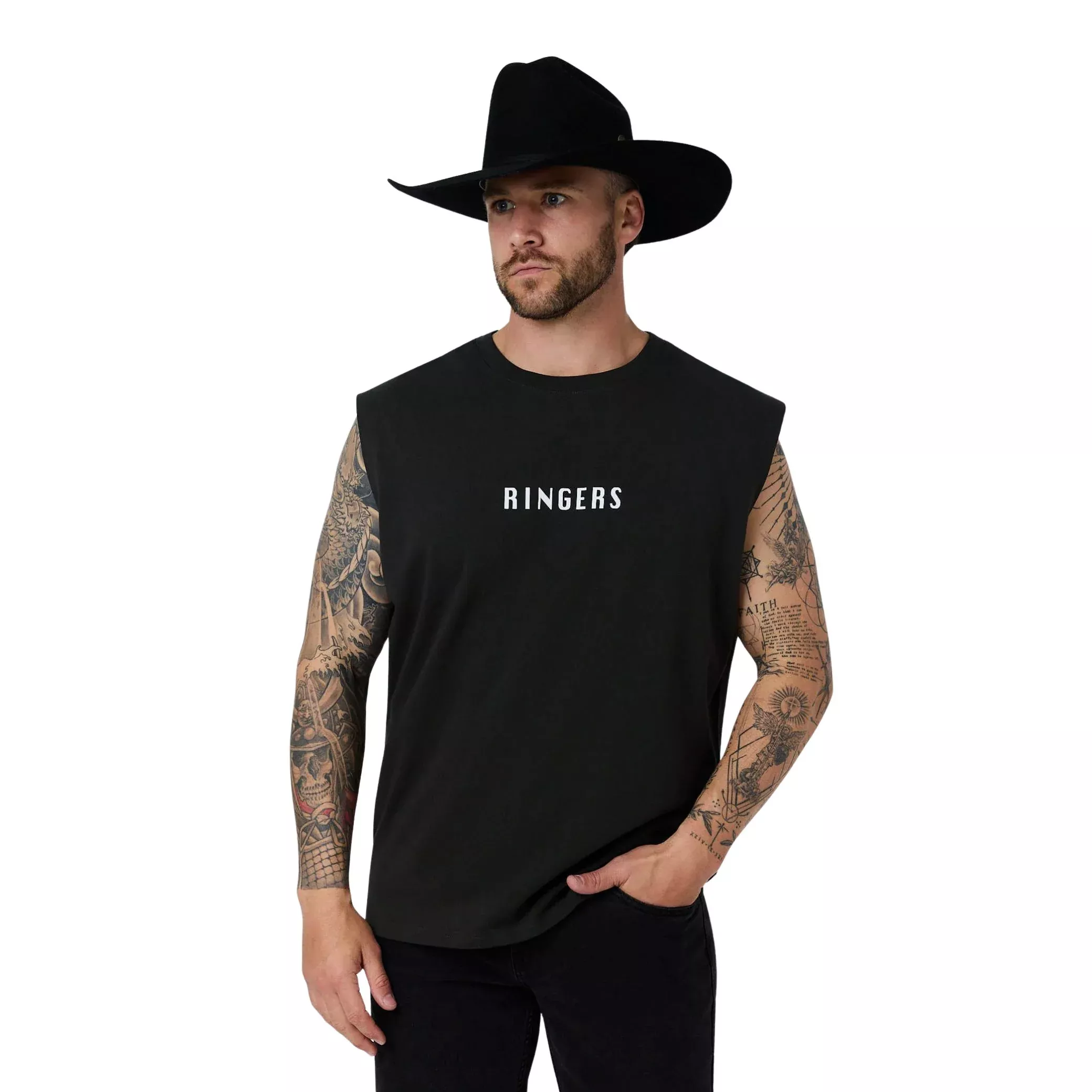 Ringers Western Mens Dust Devil Box Fit Tank Top