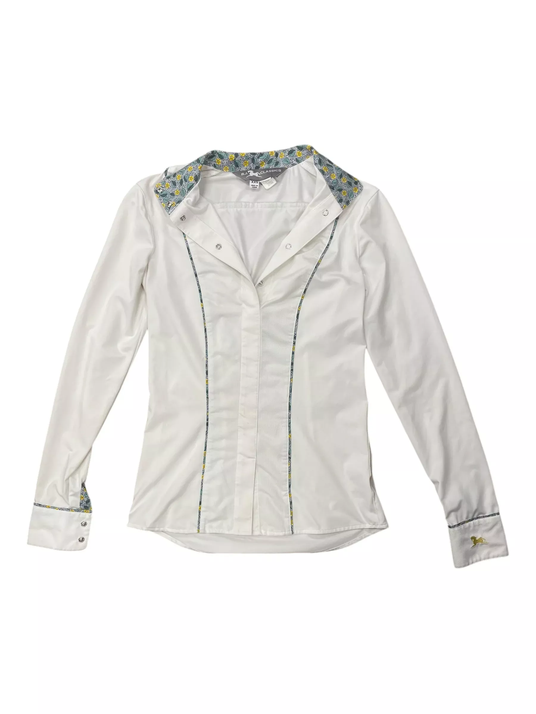 RJ Classics LS Show Shirt - White/Flowers - XXS - USED