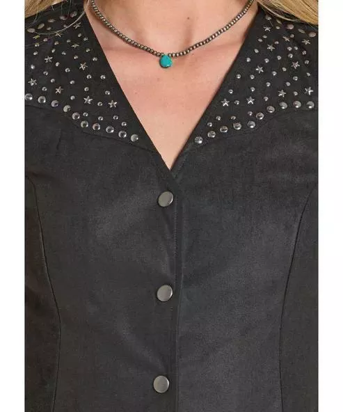 ROCK & ROLL DENIM - STAR STUDDED VEST - BW98C08093