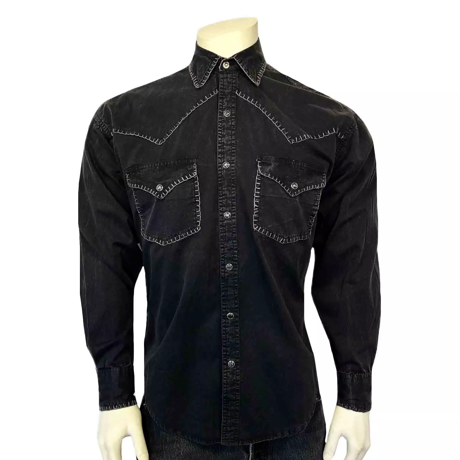 Rockmount Ranch Wear Black Denim Shirt S