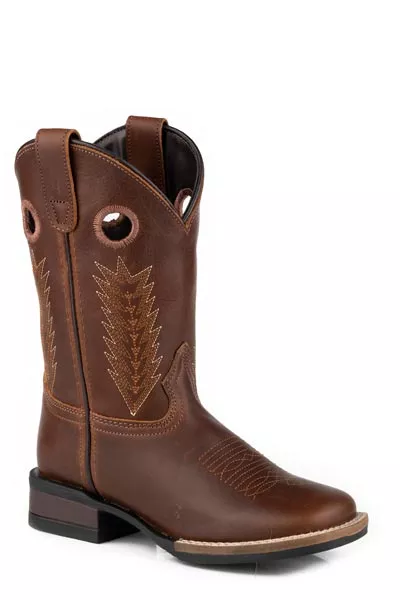 Roper "James" Big Kids Wide Square Toe Western Boot