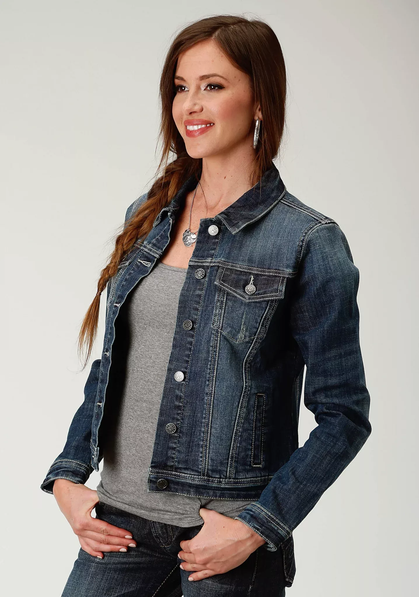 Roper Stretch Denim Jacket-Ladies