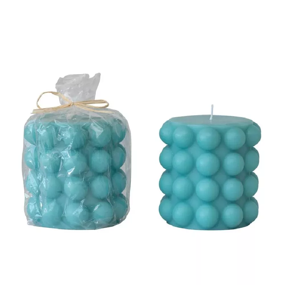Round Hobnail Pillar Candle - FINAL SALE