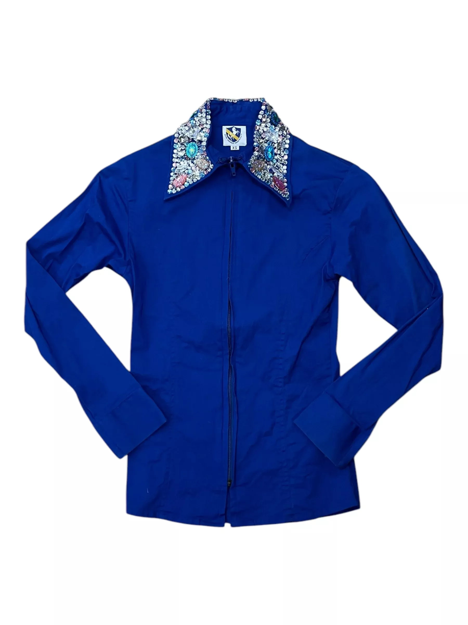 Royal Highness Western Show Shirt - Blue/Bling - XS - USED
