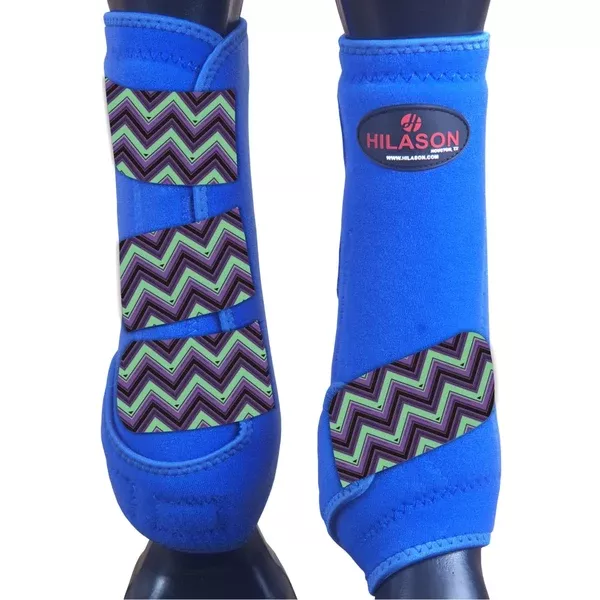 Royal w/ Chevron HILASON Horse Medicine Sports Boots Front Leg