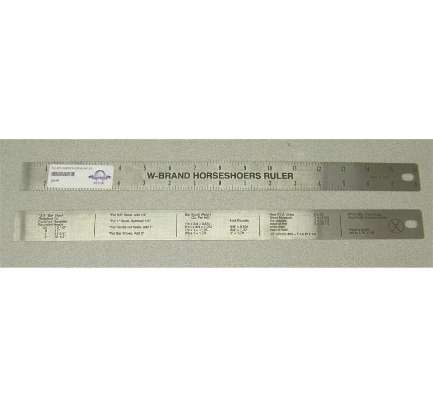 Ruler, Horseshoers 16" Stainless Steel