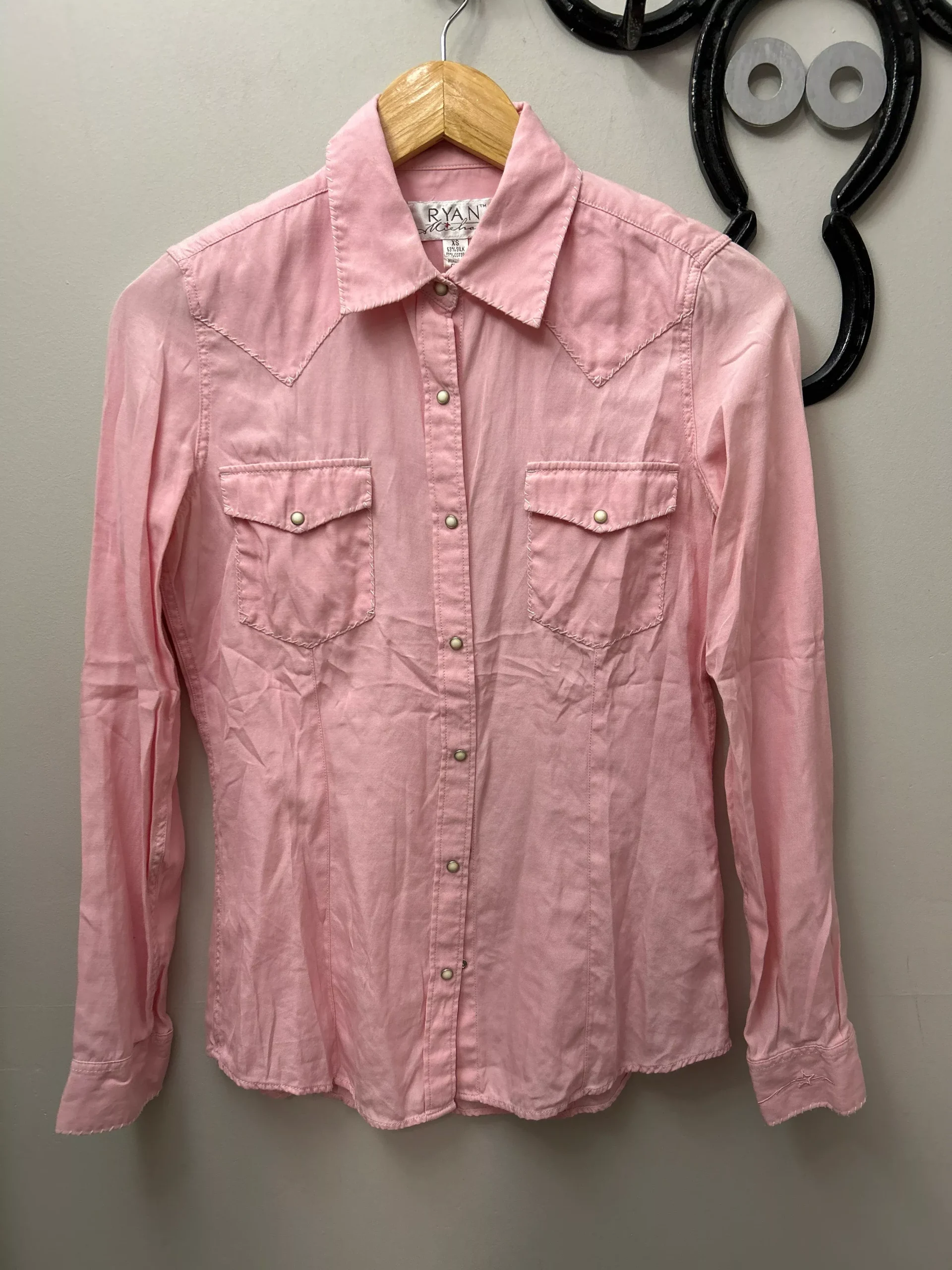Ryan Michael Button Down Shirt Pink XS