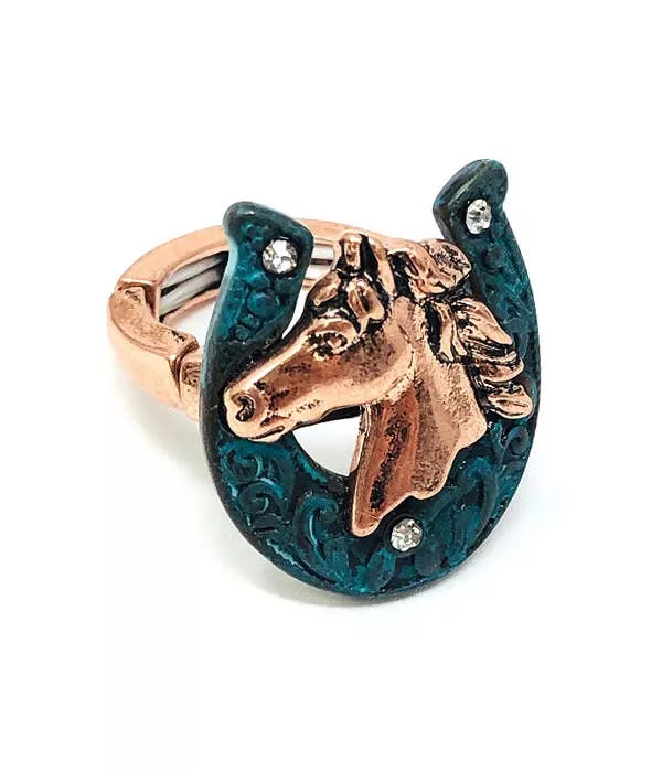 ( S222 )HORSE SHOE STRETCH RING
