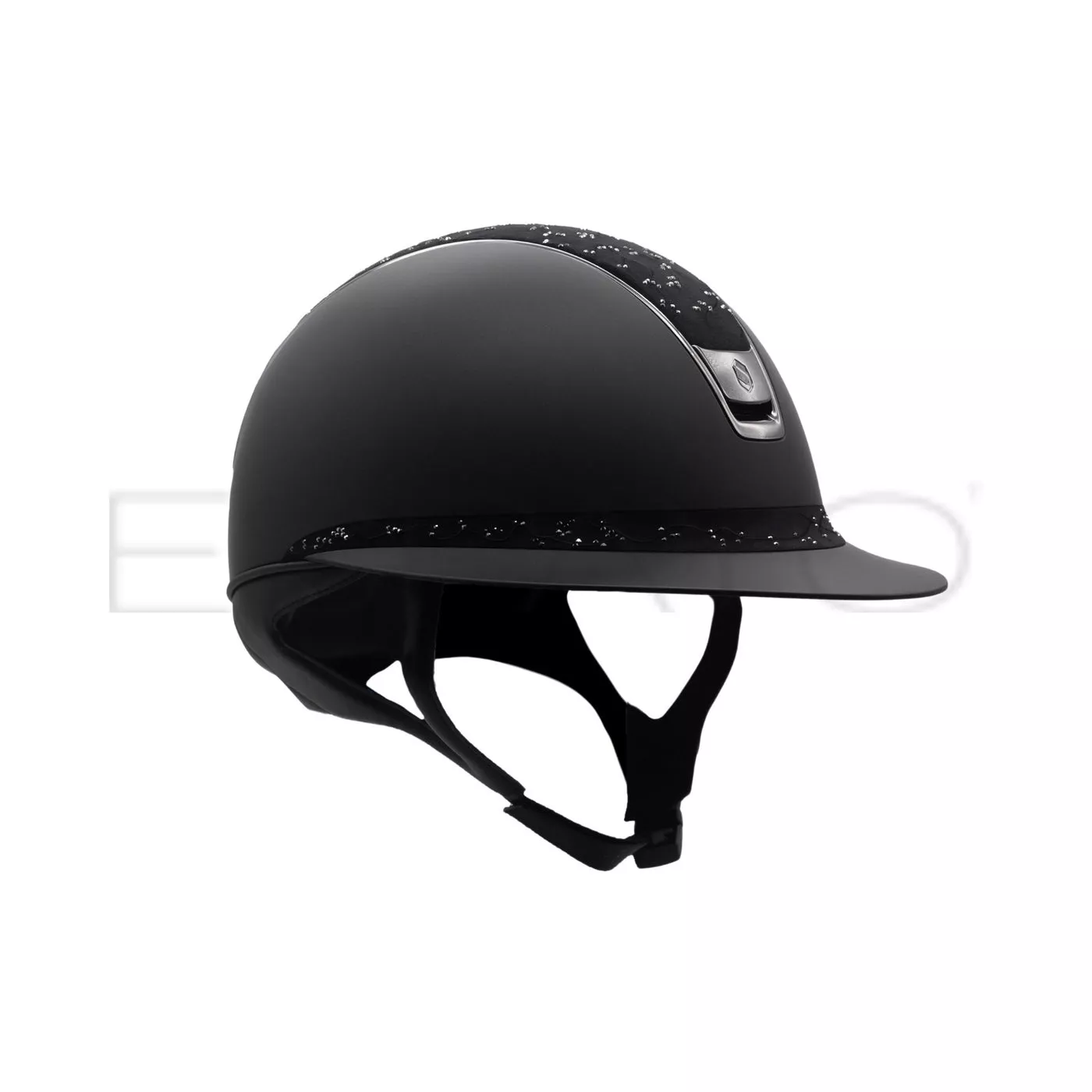 Samshield - 2.0 Miss Shield Shadowmatt Crystal Leaf Top & Front Band, Black Chrome Trim & Blazon
