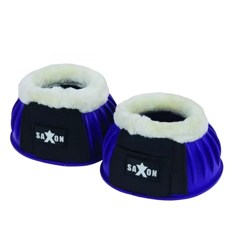 Saxon Fleece Trim Rubber Bell Boots – Purple/White