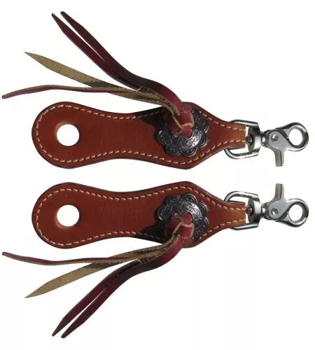 Scalloped slobber straps with engraved conchos