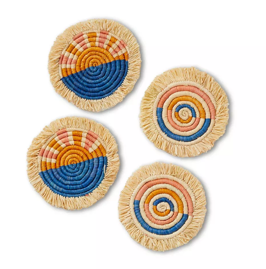 Seaside Raffia Coasters - Set of 4