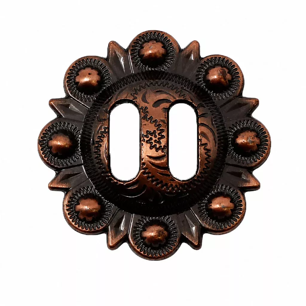 Set of 4 Conchos Western Saddle Tack1-1/2" Copper Slotted Co527