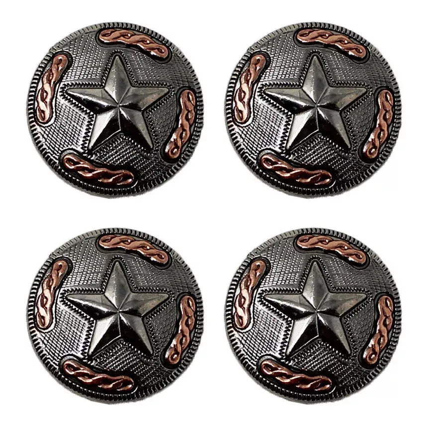 Set of 4 Conchos Western Saddle TackCopper Lone Star Co548