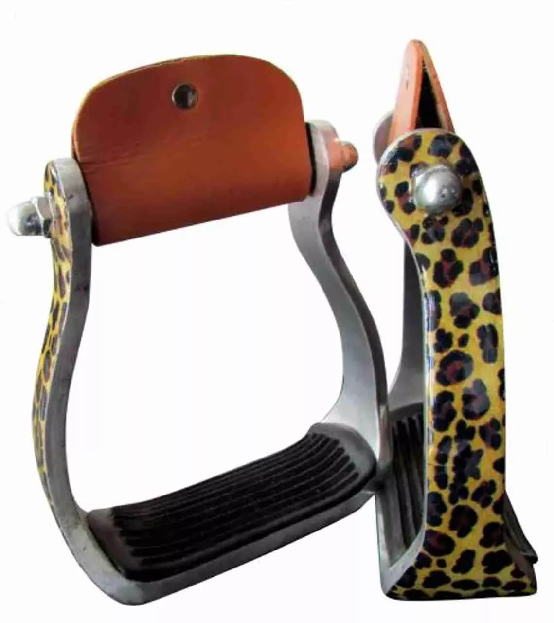Shiloh Showman Cheetah Print Western Stirrups