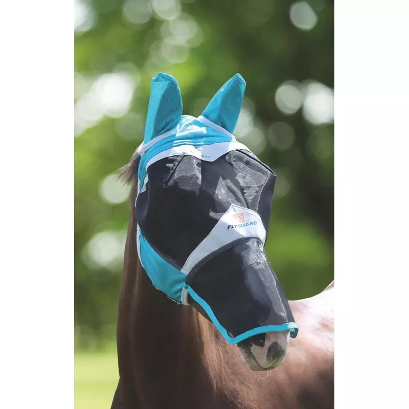 Shires Fine Mesh Fly Mask W/Ears & Nose – Teal