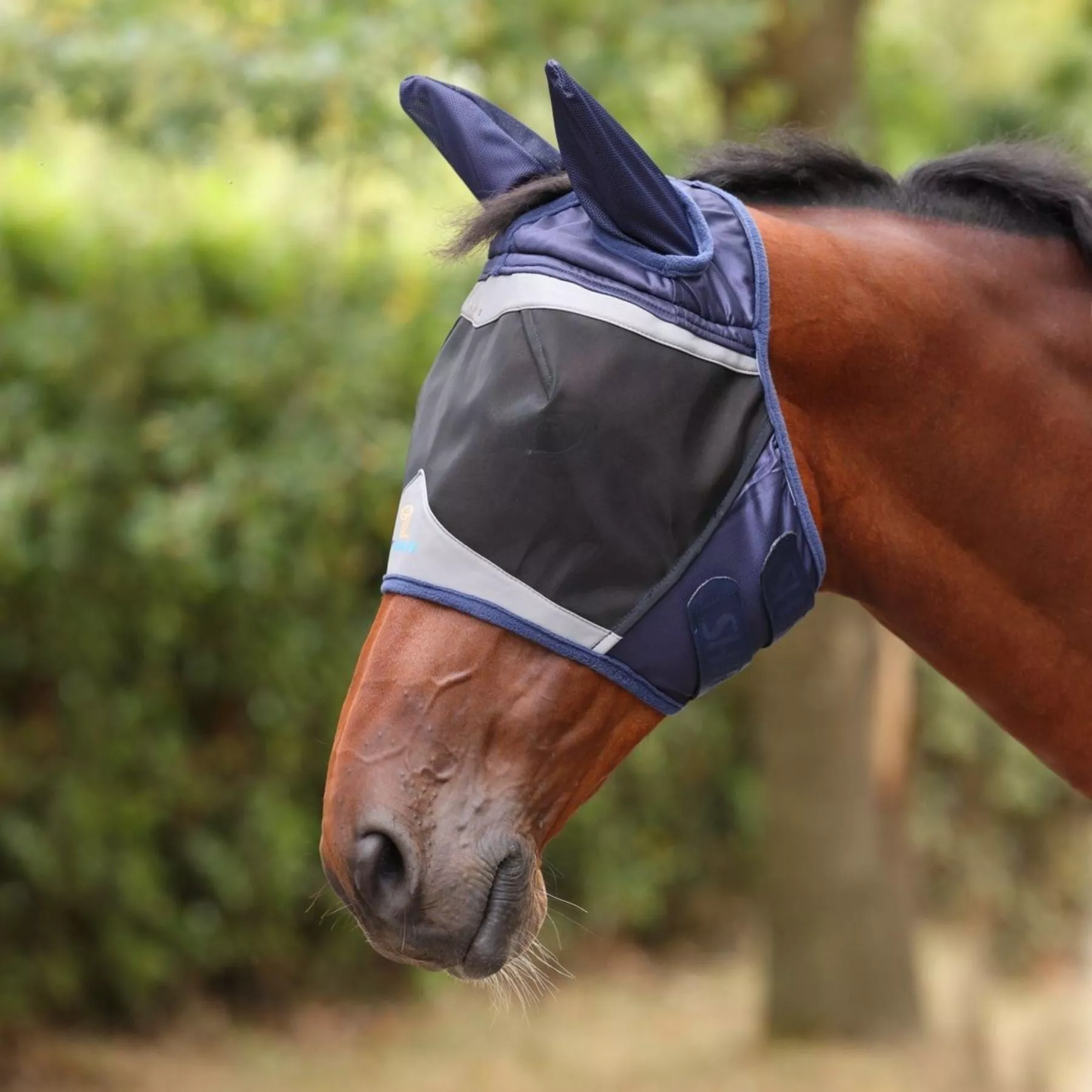 Shires FlyGuard Pro Fine Mesh Fly Mask with Ears & Open Forelock