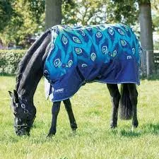 Shires Tempest Lite Rain Sheet Turnout - Lime Peacock