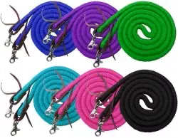 Showman 8ft Braided Soft Polyester Barrel Reins with Scissor Snap Ends
