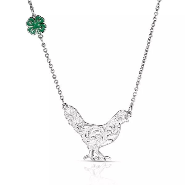 Silver 4H Chicken Showman Necklace