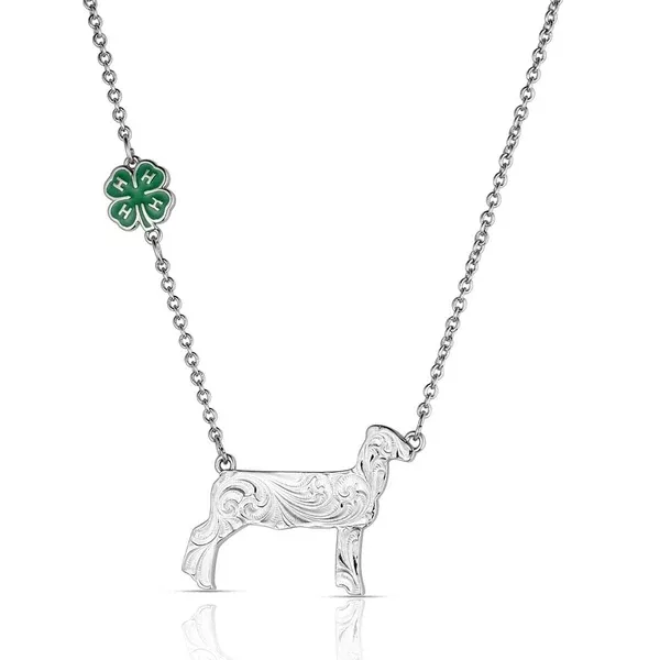 Silver 4H Sheep Showman Necklace