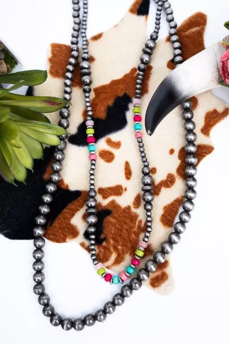 Silver Bluff Multi Color Beaded Layered NC AN4190-SBMT