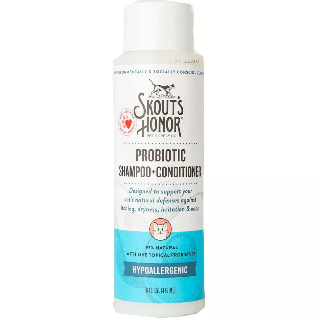 Skout's Honor Probiotic Shampoo + Conditioner for Cats, 16 oz