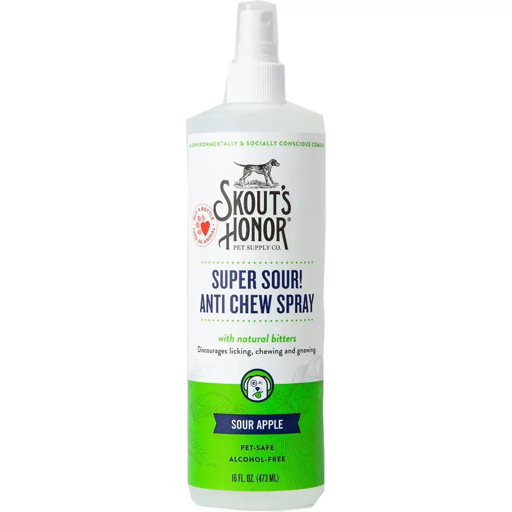 Skout's Honor Super Sour Anti-Chew Spray, Apple, 16 oz