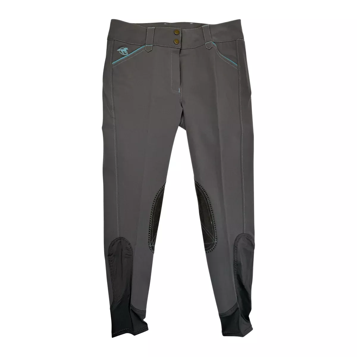 SmartPak Piper Breeches in Grey/Turquoise - Women's 30R