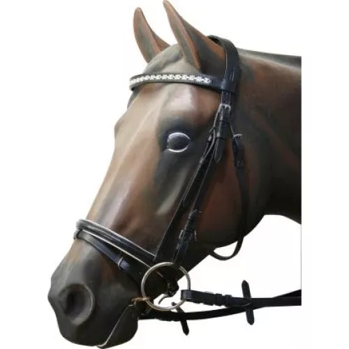 SNAFFLE BRIDLE BLK DIAMONTEE MINI