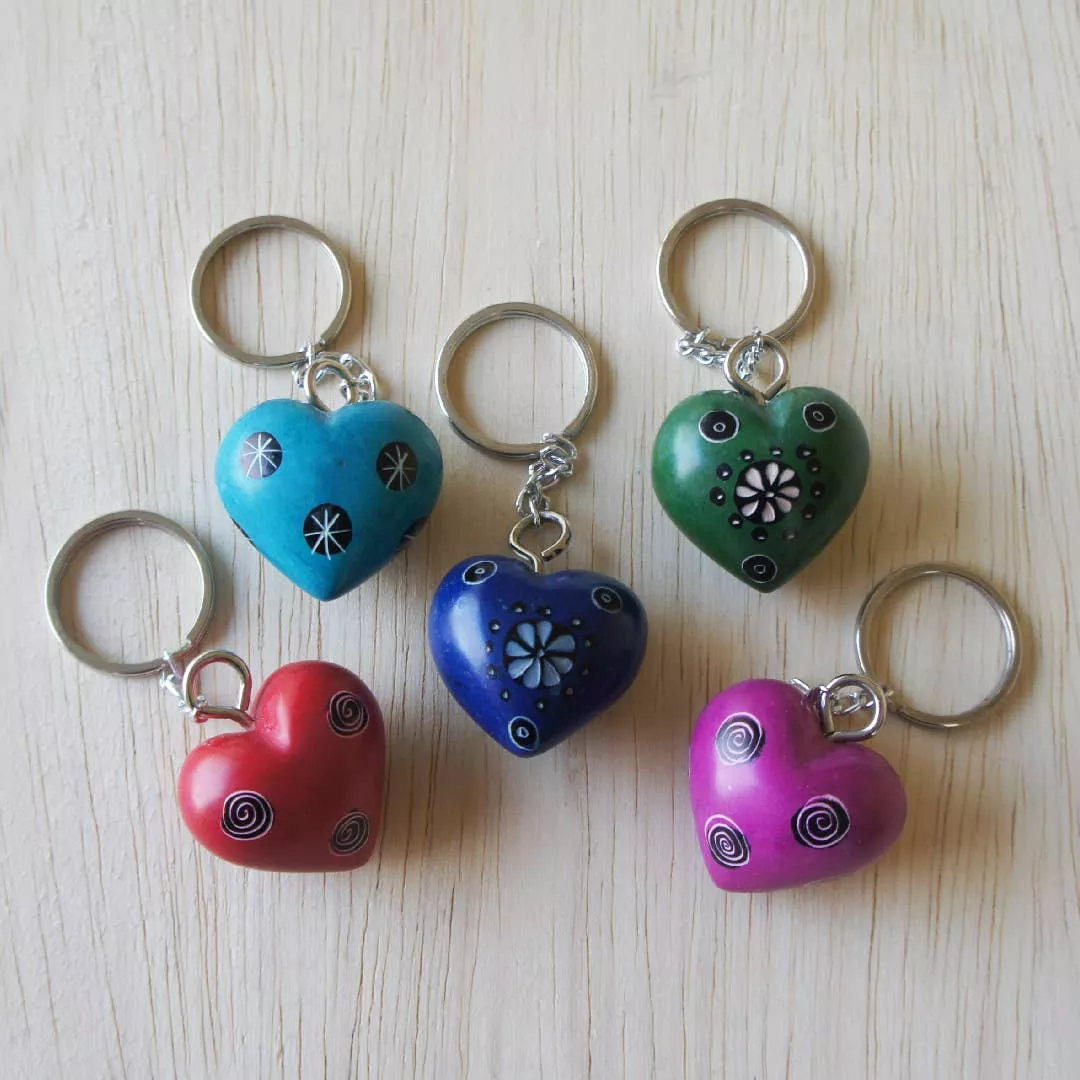 Soapstone Heart Keychain