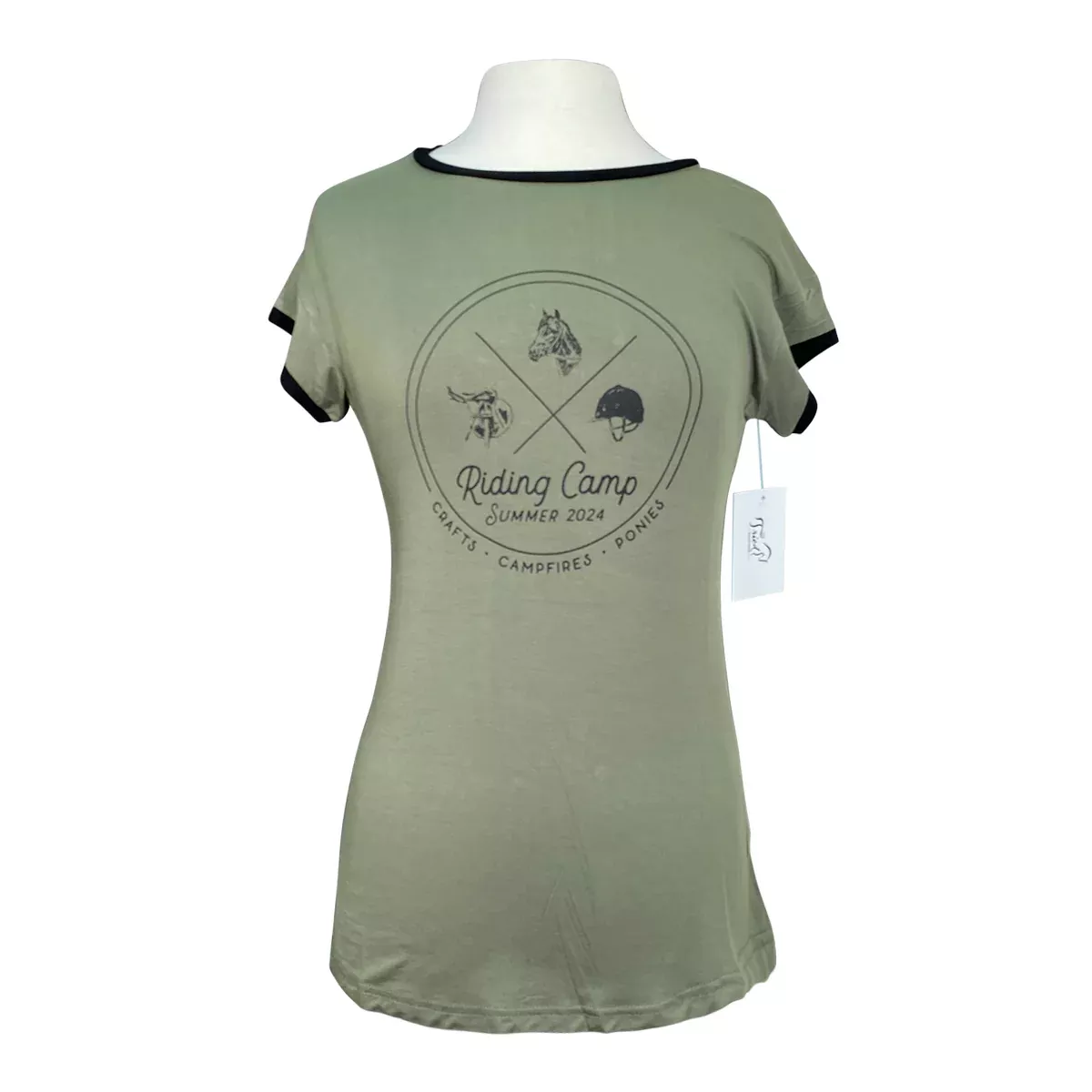 Spiced Equestrian 'Camp' Tee in Forest - Women's XL
