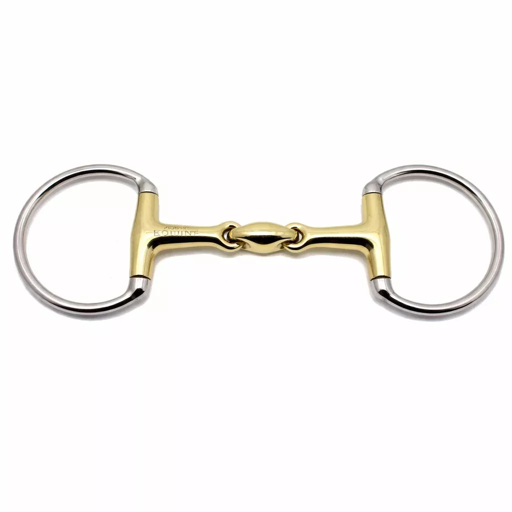 SS Brass Horse Tack Western English Eggbutt Snaffle Bit Oval Link 5" 35190B