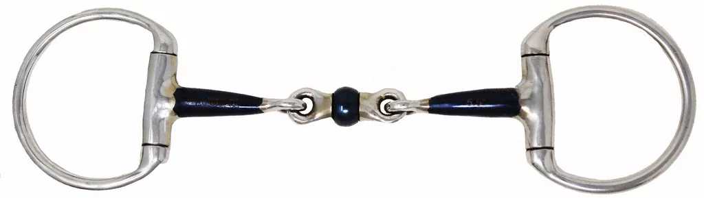 SS EggbuttMouth 3-Piece Sweet Iron Dog Bone Snaffle Bit w/ Roller 35645